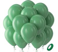 Bezente Lot de 100 ballons de fête ronds en latex à l'hélium pour anniversaire, fête prénatale, mariage, 30,5 cm, vert sauge