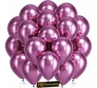 Bezente Pro Duralatex - Lot de 120 ballons extra épais - Ballons extra épais pour enterrement de vie de jeune fille, mariage, anniversaire, révélation du sexe - 25,4 cm - rose métallisé