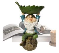 Bezijhr Mangeoires pour Oiseaux Sauvages, Distributeur de GNOME Décoratif pour Jardin, Décorations Jardin avec Statuette Nain et Feuille - Extérieure pour Terrasse, Pelouse, Patio ou