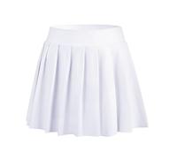 Bezioner Filles Jupe Tennis Plissée Jupe de Golf avec Short Intérieur et Poches Jupe de Sport d'entraînement Uniforme Scolaire pour Enfant Blanc S (4-5 Ans, 100-110 cm)