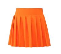 Bezioner Filles Jupe Tennis Plissée Jupe de Golf avec Short Intérieur et Poches Jupe de Sport d'entraînement Uniforme Scolaire pour Enfant Orange S (4-5 Ans, 100-110 cm)