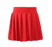 Bezioner Jupe Tennis Plissée de Golf Avec Short Intérieur et Poches - Sport d'Entraînement Uniforme Scolaire Pour Enfant - Rouge L (8-9 Ans, 120-130 cm)