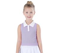 Bezioner Polo Fille Tennis Golf Haut de Sport T-Shirt d'entraînement sans Manches Chemise de Course Tee Violet 140 (9-10 Ans,130-140 cm)