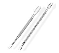 BEZOX 2 Pièces Repousse-Cuticules, Professionnel Poussoir À Cuticules Double Outil, Dissolvant de vernis à Ongles en Acier Inoxydable pour Manucures et Ppédicures.