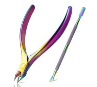 BEZOX Coupe-cuticules avec ensemble de poussoirs à cuticules - Kit de nettoyage précis pour pince à cuticules et sous-ongles pour le salon ou la ma Décoloration