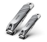BEZOX Coupe-ongles avec bac de récupération - Lot de 2 coupe-ongles sans éclaboussures pour homme et femme, coupe-ongles propre pour un soin précis