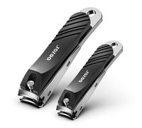BEZOX Coupe-ongles avec bac de récupération - Lot de 2 coupe-ongles sans éclaboussures pour homme et femme, coupe-ongles propre pour un soin précis