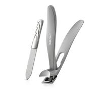 BEZOX Coupe-ongles de précision à tête inclinée ergonomique pour ongles épais seniors - Coupe-ongles à grands doigts pour adulte avec lime à ongles en métal pour hommes et femmes