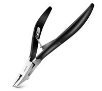 BEZOX Coupe-ongles d'orteils à lame droite pour personnes âgées - Coupe-ongles à mâchoire large et pointue pour ongles incarnés, ciseaux de toilettage de précision pour ongles sains (noir)