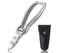 BEZOX Coupe-ongles robuste pour podologue pour ongles épais et incarnés, acier inoxydable de qualité médicale - avec étui en cuir