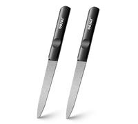 BEZOX Diamond Deb Lot de 2 limes à ongles en acier inoxydable double face avec revêtement anti-poussière diamant - Limes à ongles professionnelles pour soins des pieds - Outils de coiffure pour la