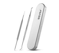 BEZOX Excavateur ongles(16.5cm) & lime à ongles incarné(13.4cm) - acier inoxydable Instrument pour nettoyer le lit de l'ongle - Lifter à double extrémité pour on