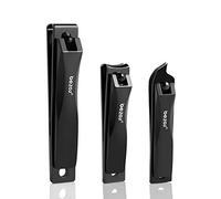 BEZOX Lot de 3 Coupe-ongles de doigts et coupe-ongles de pied avec lame droite/courbé/lame inclinée en acier inoxydable coupe-ongles avec boîte de