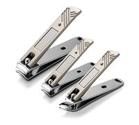 BEZOX Lot de 3 Coupe-ongles de doigts et coupe-ongles de pied avec lame droite/courbé/lame inclinée en acier inoxydable coupe-ongles avec boîte de