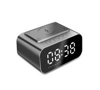 Bezprzewodowa ?adowarka wielofunkcyjna Bluetooth V5.0 inteligentny g?o?nik LED cyfrowy zegar sto?owy elektroniczny pulpit Radio FM szybka ?adowarka USB