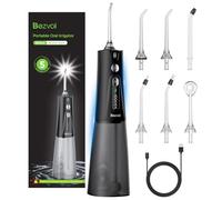 Bezvoi Hydropulseur dentaire pour dents, 5 modes et batterie de 40 jours, cure-dents sans fil et rechargeable pour appareils dentaires, réservoir d'eau amovible de 300 ml pour un nettoyage facile