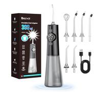 Bezvoi Hydropulseur dentaire pour dents, affichage LED 5 modes et batterie de 40 jours, cure-dents sans fil pour appareil dentaire, réservoir d'eau amovible de 300 ml pour un nettoyage facile, étanche