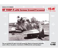 Bf 109f-4 With German au Sol Personnel 1:48 Plastique Model Kit Icm