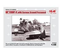 ICM Maquette Avion Bf 109F-4 1:48 avec personnel au sol allemand – Neuf