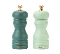 BF BILL.F SINCE 1983 Lot de 2 moulins à poivre et sel en bois rechargeables 12,7 cm avec rotor réglable en céramique Vert