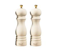 BF BILL.F SINCE 1983 Lot de 2 moulins à poivre et sel en bois - Rechargeables - 17,8 cm (crème)