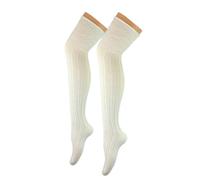 BF Souvenirs Bas élégants et sexy pour femme - En tricot épais - Sans fixation - Super doux - Dentelle remaillée à la main - Pour mariage, cocktail, fête de la bière, costume sportif (taille unique