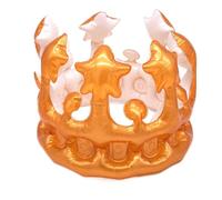 BF Souvenirs Couronne gonflable King dorée - Fête Carnaval Roi Prince Princesse Anniversaire Fête Coupe