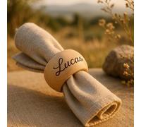 BFBZYME 5 Pièces Ronds De Serviette Personnalisés En Bois, Porte-serviettes Personnalisés Pour Les Invités D'un Mariage Avec Gravure Du Nom, Anniversaire, Baby Shower, Décoration De Table De Noël