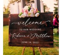 BFBZYME Autocollant Vinyle Personnalisé Pour Mariage, Autocollants Personnalisés Pour Miroir De Bienvenue, Autocollants Pour Pancarte Bienvenue À Notre Mariage, Décoration Artistique DIY Pour La Mode