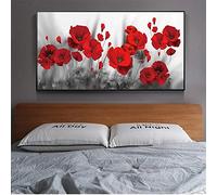 Bfchn 5D DIY Diamond Painting Kit Complet Fleur de Coquelicots Grande Taille Plein Foret Diamant Peinture Kits Strass Diamant Broderie Point de Croix Toile Arts Craft Salon Décor Mural 60x120cm H2258
