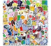 BFDI, lot de 110 stickers en vinyle imperméables "Battle for Dream Island" pour adolescents, filles, enfants, adultes, pour bouteilles d'eau, ordinateur portable, bagages, snowboard, guitare, album de