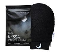BfefBo Kessa Gant exfoliant, noir, gant gris, à base de plantes, tissu écologique, sans plastique (noir)