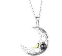 BFF Colliers pour partenaires avec pendentif magnétique soleil et lune en 100 langues I Love You Collier pour Saint Valentin, Noël, anniversaire, anniversaire de mariage Bronze, Mittelgroße, Bronze