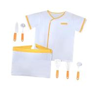 Bffcnl Ensemble de Déguisement pour Jeu de Rôle : Veste, Tablier, Chapeau, Ustensiles de Cuisine. Matière Polyester. Convient pour Un Anniversaire de Fille.