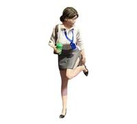 Bffcnl Figurine Miniature 1/64 Tiny People En Résine, Représentant Une Fille, Idéale pour Diorama, Jardin Féerique, Scène Architecturale Ou Réseau Ferroviair, col blanc