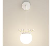 BFFGKGL Applique murale en cristal de couronne du milieu du siècle, fil suspendu, moderne, en verre blanc laiteux, lampe de chevet, créativité nordique, chambre à coucher, lampe murale pour salon, sal