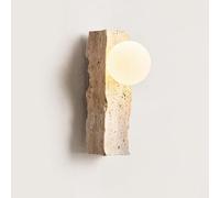 BFFGKGL Applique Murale Longue en travertin Jaune Naturel Japonais pour Couloir, minimalisme Nordique, Applique Murale de Chevet du Milieu du siècle, créativité Moderne en Verre de Lait, Lampe Murale