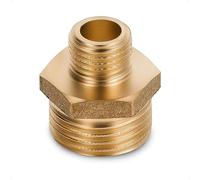 BFG Mamelon de réduction 1/2" BSP (21 mm) filetage extérieur x 1/4" BSP (13,2 mm), filetage extérieur, laiton massif, double mamelon réduit, robinetterie sanitaire pour tuyau d'eau, raccords