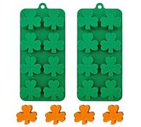 BFJ Moule à chocolat en forme de trèfle - Moule en silicone pour la Saint-Patrick - Pour glace, bonbons, sucre, décoration de gâteau, décoration de cupcakes, argile polymère