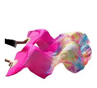 BFLCWSTD Éventail pour La Danse Orientale Éventails de Danse sur scène, voiles en Soie colorés for Femmes, Voile du Ventre (2 pièces)(Auburn,XL-230x90cm)