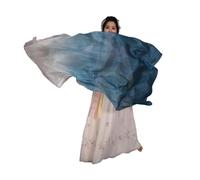 BFLCWSTD Éventail pour La Danse Orientale Femmes Belly Dance Soie Long Vetils Veils Props Protely Culte Louange Couleurs Pastel Drapeau Streamer Adultes(Gray,180cm(Hot Size))