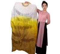 BFLCWSTD Éventail pour La Danse Orientale Femmes Belly Dance Soie Long Vetils Veils Props Protely Culte Louange Couleurs Pastel Drapeau Streamer Adultes(Auburn Brown,230cm(90 inch))
