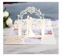 BFLCWSTD Faire Part de Mariage Carte D'invitation De Mariage Découpée Au Laser En Papier Perlé Or Blanc, 10/20 Pièces, Décoration Européen, Kits Cartes Vœux Cadeaux For Fête Prénuptiale(Ivory,20pcs)