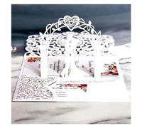 BFLCWSTD Faire Part de Mariage Carte D'invitation De Mariage Découpée Au Laser En Papier Perlé Or Blanc, 10/20 Pièces, Décoration Européen, Kits Cartes Vœux Cadeaux For Fête Prénuptiale(White,10pcs)