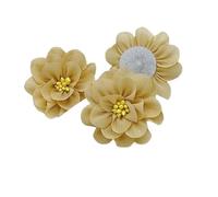 BFLCWSTD Fleurs en Tissu Lot de 20 Fleurs en Tissu 5 cm, Accessoires for vêtements, Robe mariée, Couvre-Chef, Collier, décoration Florale(Yellow)