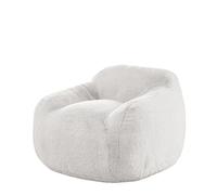 BFLCWSTD Housse Pouf Housse de Pouf en Fausse Fourrure Lapin 【Rembourrage Non Inclus !】(White)