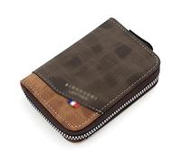 BFNDSSEOU Cartes en Cuir PU et boîtes de pièces de Monnaie ID Card Coin Holder with Zipper for Men Women Multicolor 7.5x3x11cm(Dark Coffee)