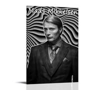 BFQMBKJUQ Mads Mikkelsen Poster d'art décoratif résistant à l'humidité et à la décoloration - Cadeau d'art imperméable - Décoration de magasin - 40 x 60 cm - Style cadre