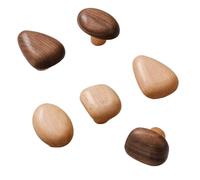 BFQTSNWNS Bouton de tiroir en bois, poignée porte, boutons et paquet 4 finitions hêtre noyer avec différentes formes(Ellipsebeech)