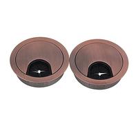 BFQTSNWNS Desk Cable Hole Covers,4 Piece Zinc Alloy Round Table Cover Wire Outlet Port Computer PC Grommet 50/53/60/80mm Line Holder(Red Bronze,50mm)